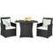 Costway 3PCS Patio Rattan Furniture Set Cushion Sofa Armrest Garden Deck